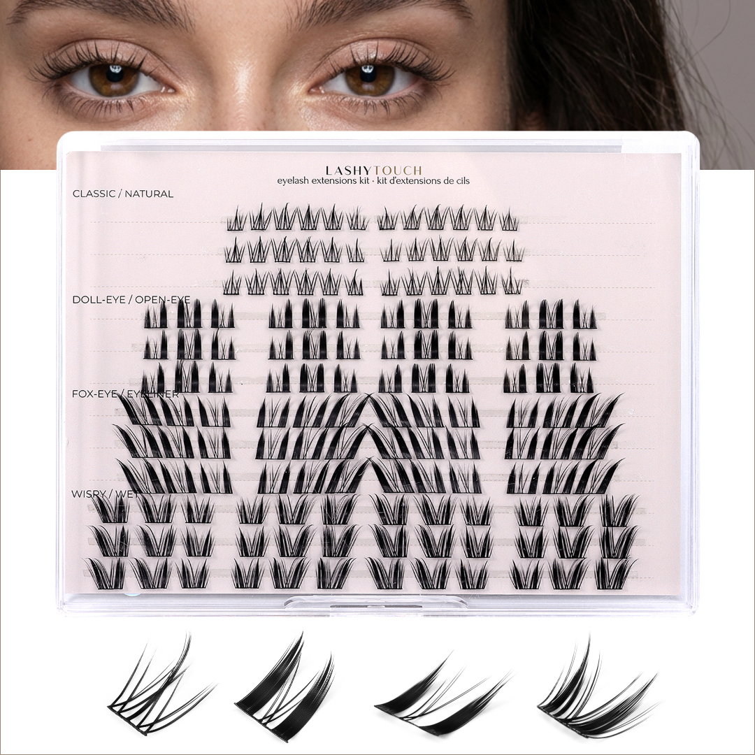 Eyelash Clusters Set - 144 clusters - 4 Lash Styles in One Case