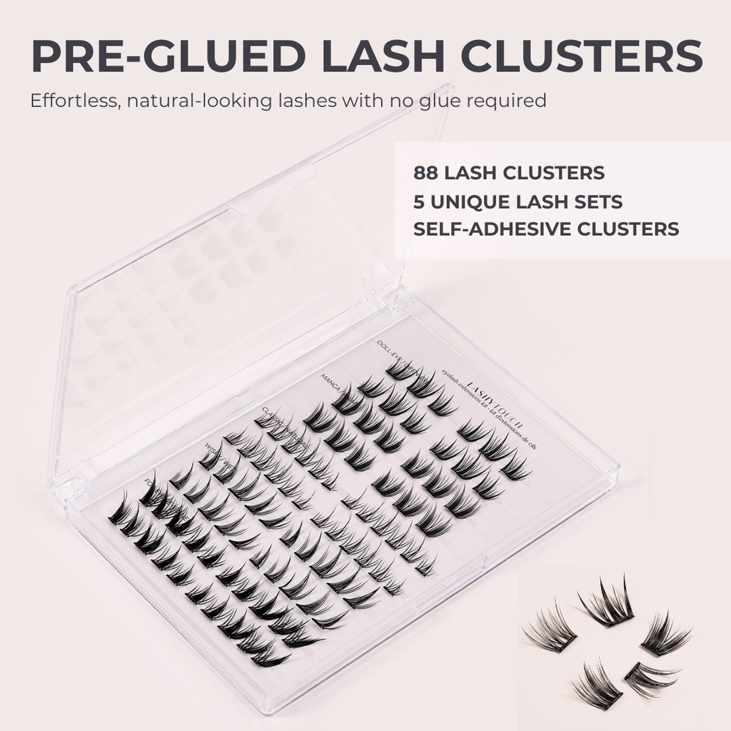 Self-Adhesive Eyelash Clusters Kit – 88 Lash Clusters in 5 Styles