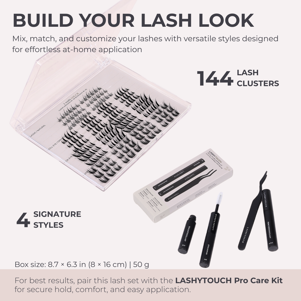 Eyelash Clusters Set - 144 clusters - 4 Lash Styles in One Case