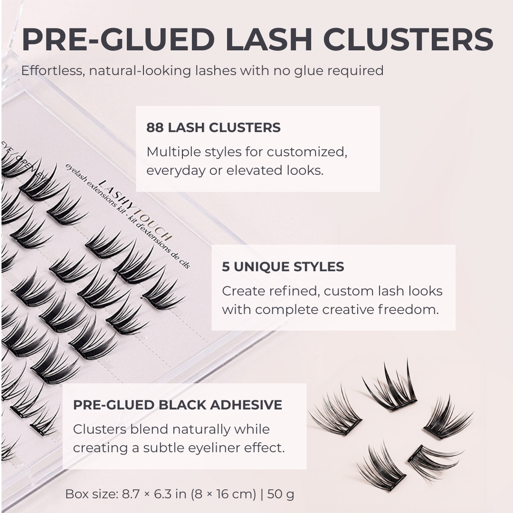 Self-Adhesive Eyelash Clusters Kit – 88 Lash Clusters in 5 Styles